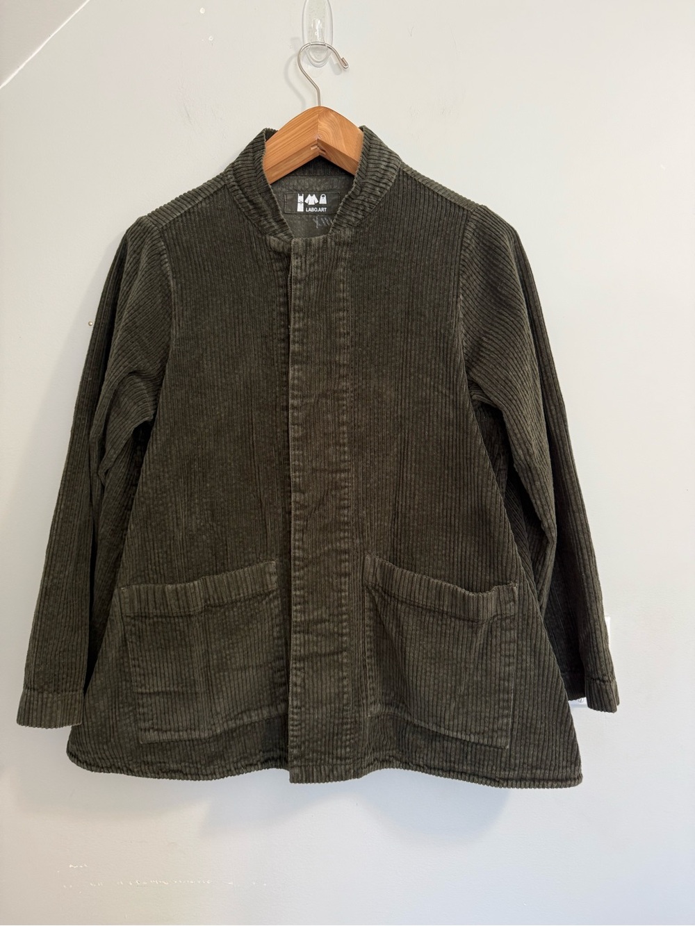 Labo.Art Giacca Pina Velluto Lichene Green Corduroy Coat Chore Jacket